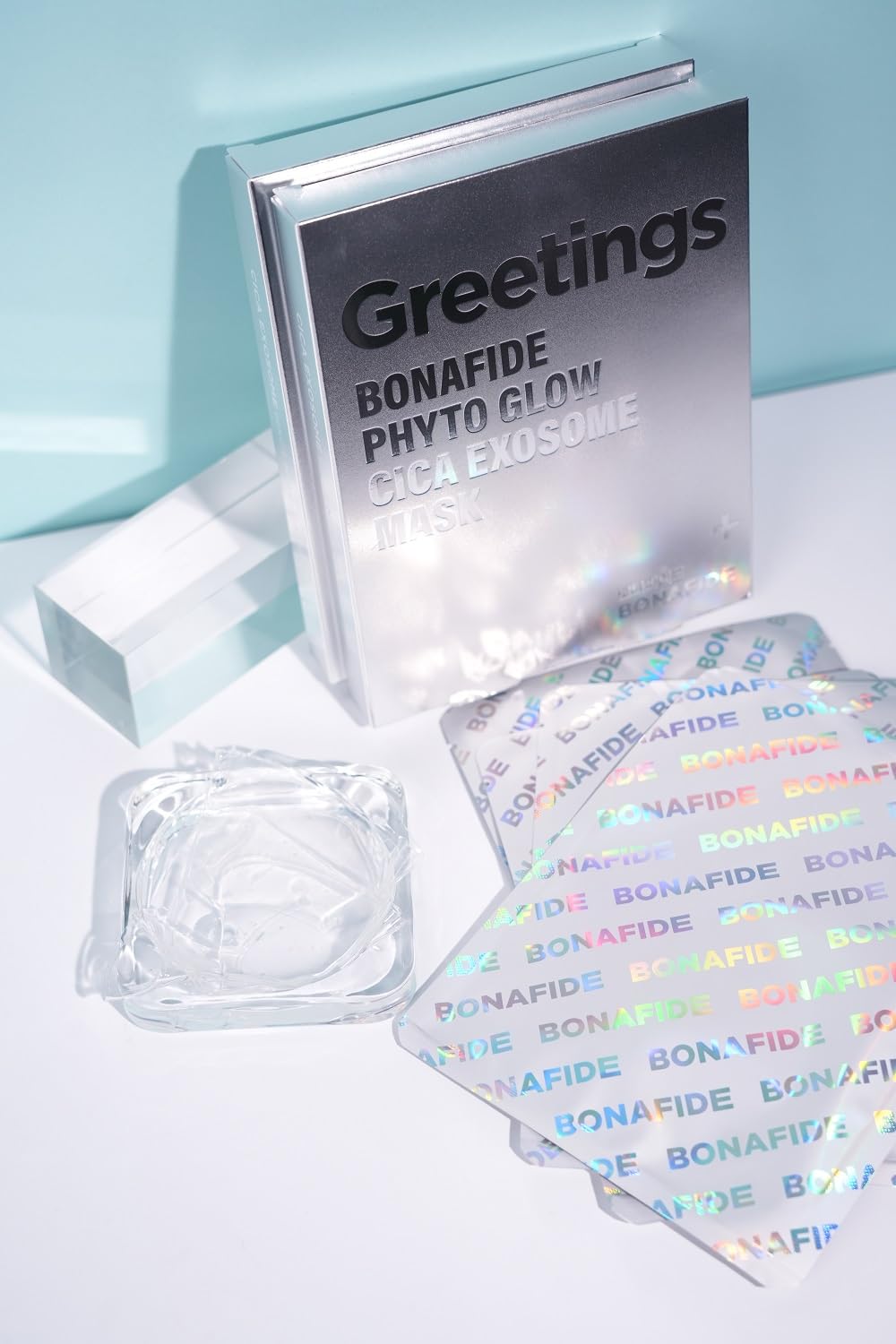 153US Phyto Glow Cica Exosome Mask (25g*5sheet) - 100% Natural Hydrogel Sheet Face Mask, Centella Asiatica Exosome with Niacinamide 3%, Ice Mask, Vegan, Moisture & Soothing, Korean mask