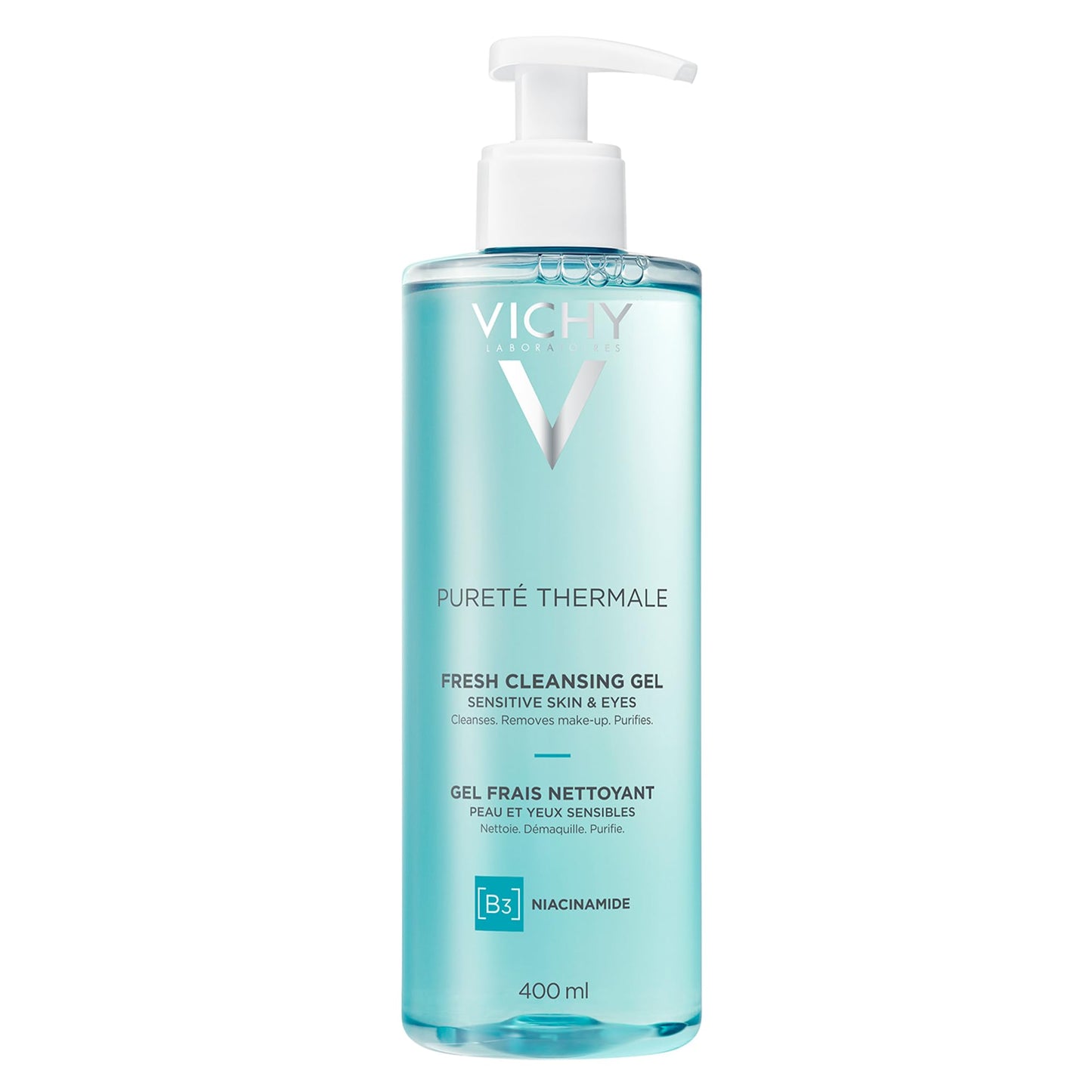 VICHY Pureté Thermale Gel Cleanser & Makeup Remover, Niacinamide 13.52oz