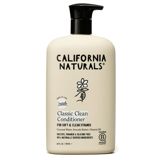 California Naturals Classic Clean Toasted Coconut Conditioner with Coconut Milk, Vitamin B5, Natural, Vegan, Paraben & Sulfate Free, Color Safe Conditioner, All Hair Types, 20 fl oz
