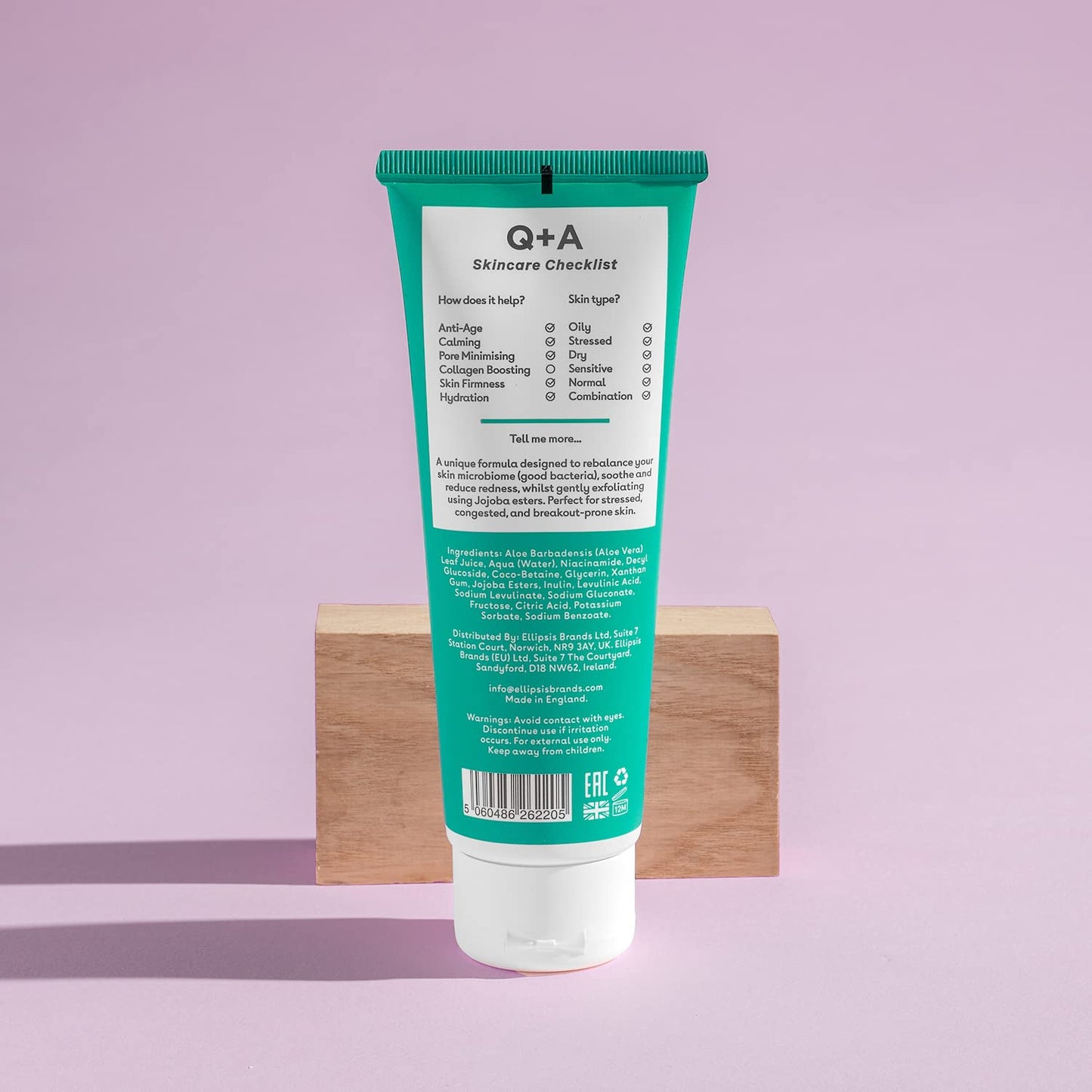 Q+A Niacinamide Gentle Exfoliating Cleanser, 125ml