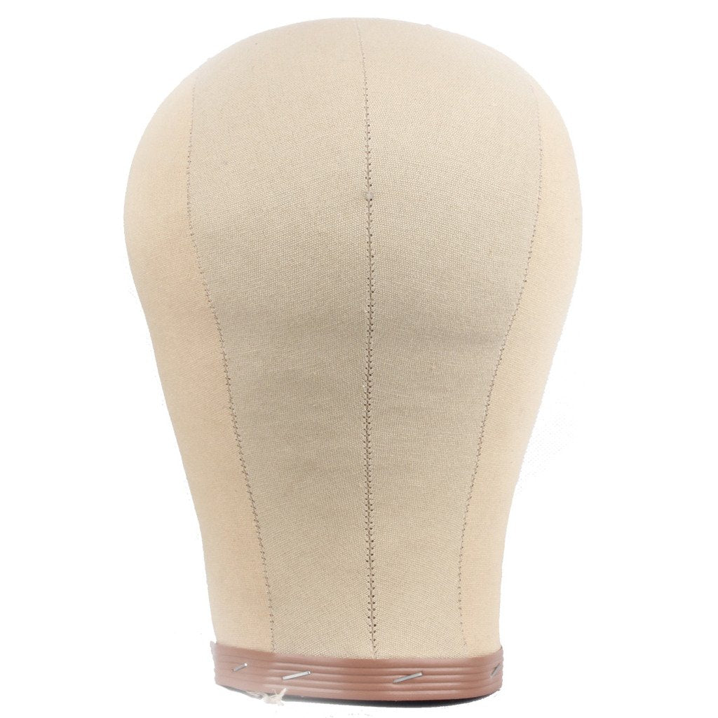 Canvas Cork Wig & Hat Block Stand - 19" Adjustable Display Holder