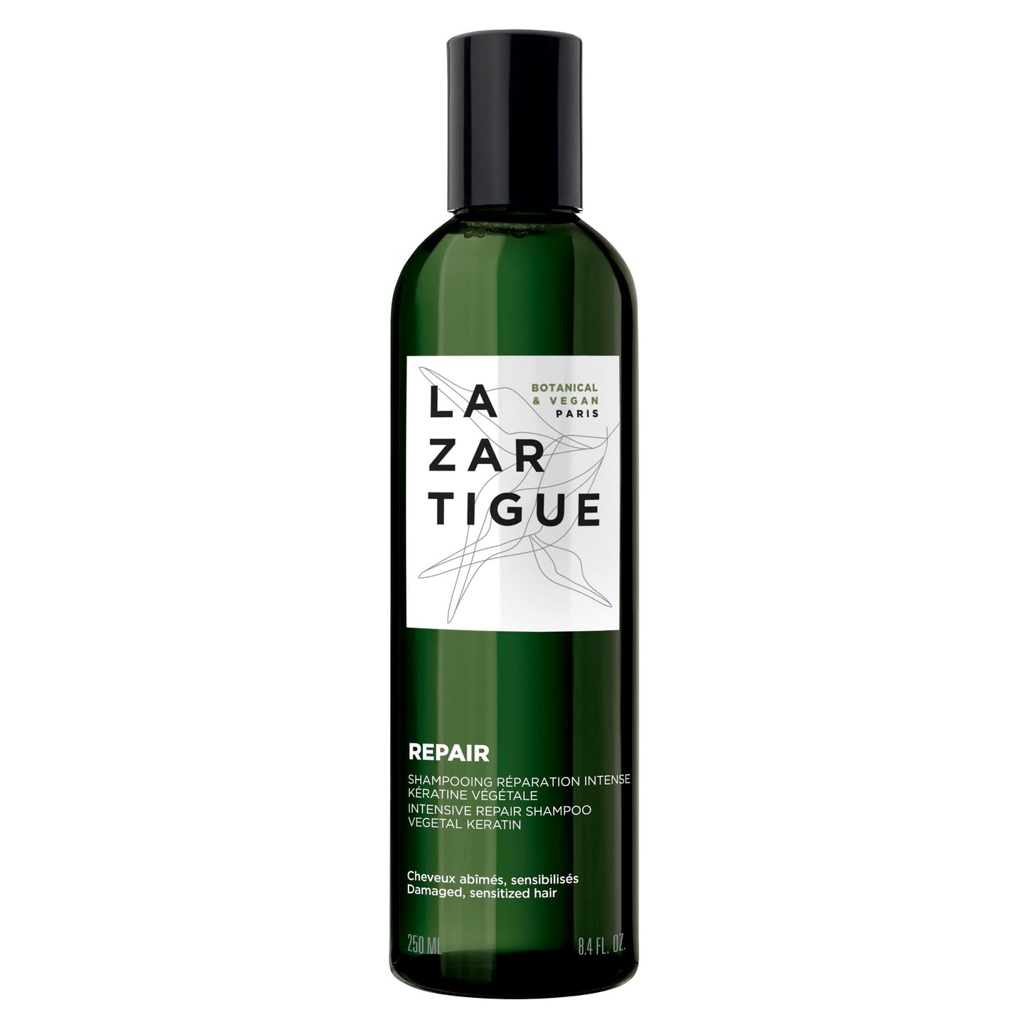 Lazartigue Repair Shampoo, Enriched with Vegetal Keratin, Helps Damage Deep Down & Restructures Hair Fiber, Strengthens Hair and Leaves it Silky Right to the Ends (8.4 Fl Oz)
