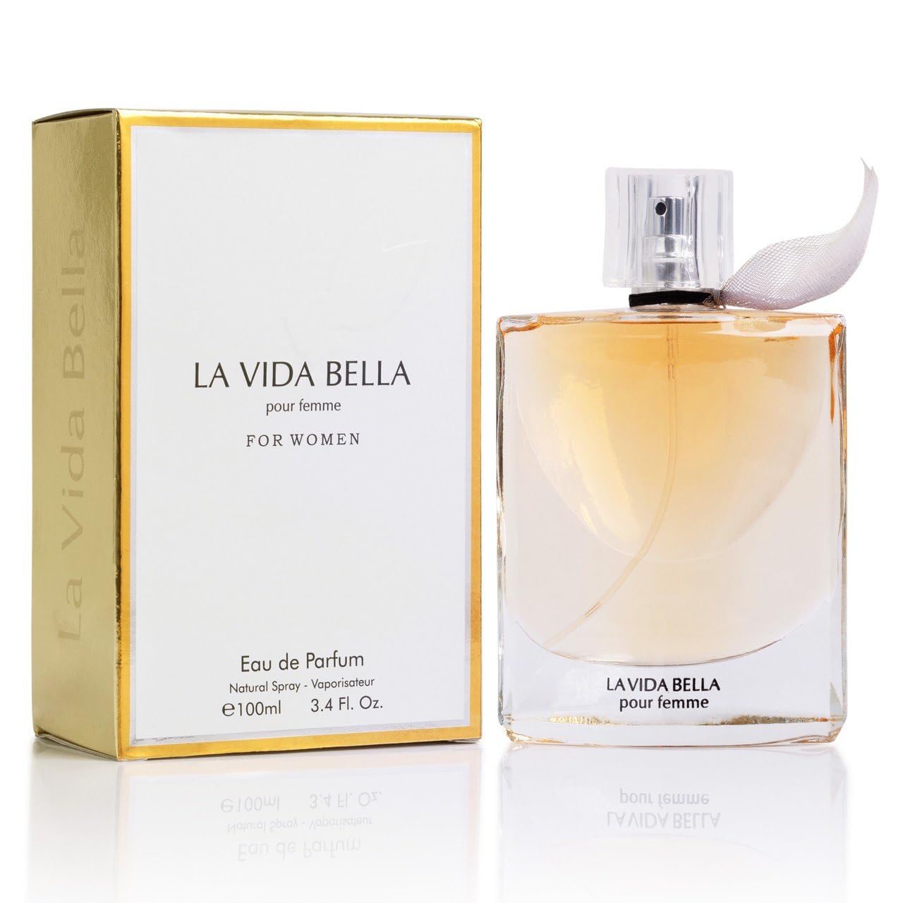 La Vida Bella Eau De Parfum for Women | Floral Fruity Fragrance - Rich Aroma with Iris, Jasmine & Orange Blossom - 3.4 Fl Oz (100ml)