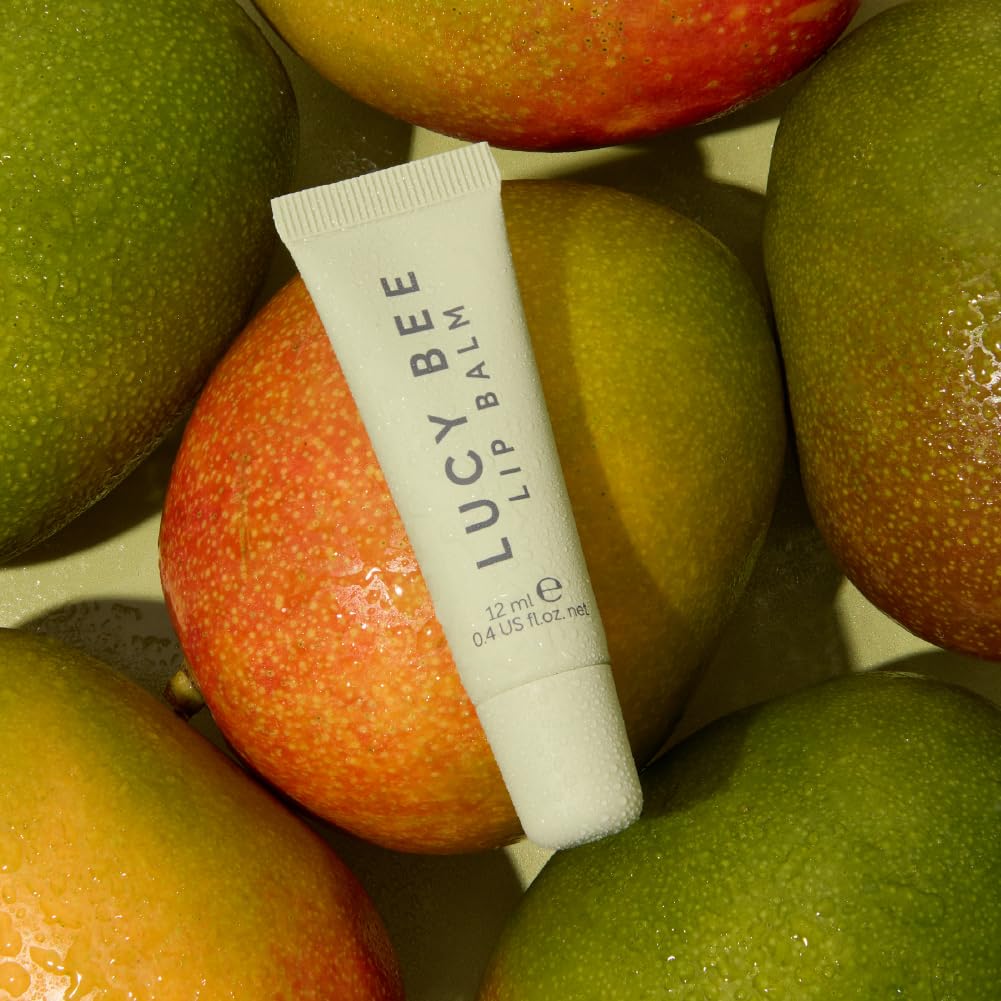 Lucy Bee Tinted Lip Gloss, Plumping & Nourishing, Dusky Rose Shade, Conditioning Vegan Lip Gloss, Non-Sticky, Glossy Finish with Shea, Mango & Avocado, 0.4 fl oz