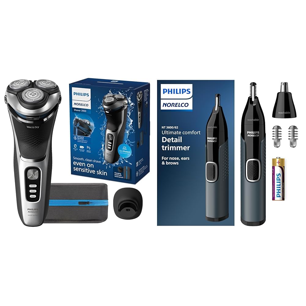 Philips Norelco Shaver, Rechargeable Wet & Dry Electric Shaver with Pop-Up Trimmer and Storage Pouch
