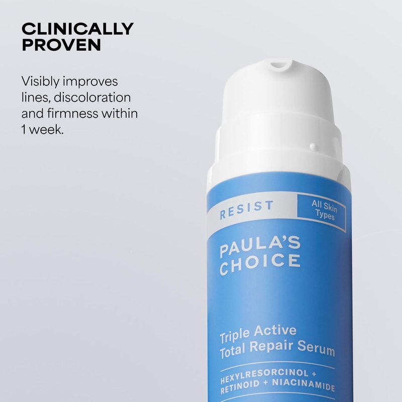 Paula’s Choice RESIST Triple Active Total Repair Serum, 3-in-1 Serum for Wrinkles, Dark Spots & Loss of Firmness with Niacinamide & Retinoid, Fragrance-Free, 1 Fl Oz