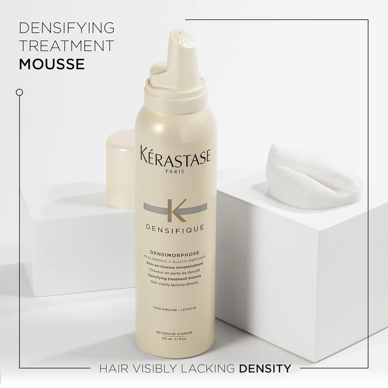 Kerastase Densifique Mousse - Thickening Leave-In Mousse for Volume & Shine | Ideal for Thinning Hair with Hyaluronic Acid