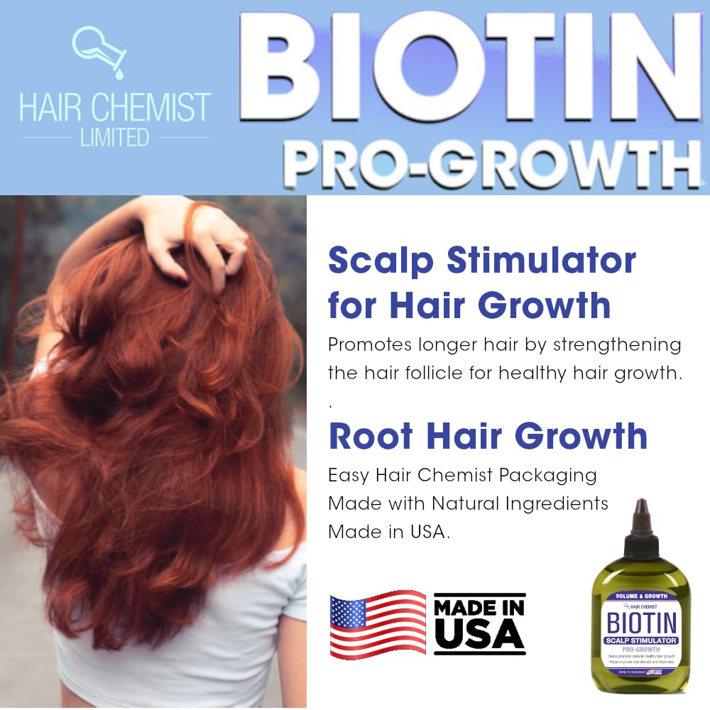 Hair Chemist Volume & Growth Biotin Pro-Growth Scalp Stimulator 7.1 oz. - Thickening Scalp Treatment for Hair Growth, Biotin Scalp Oil Treatment
