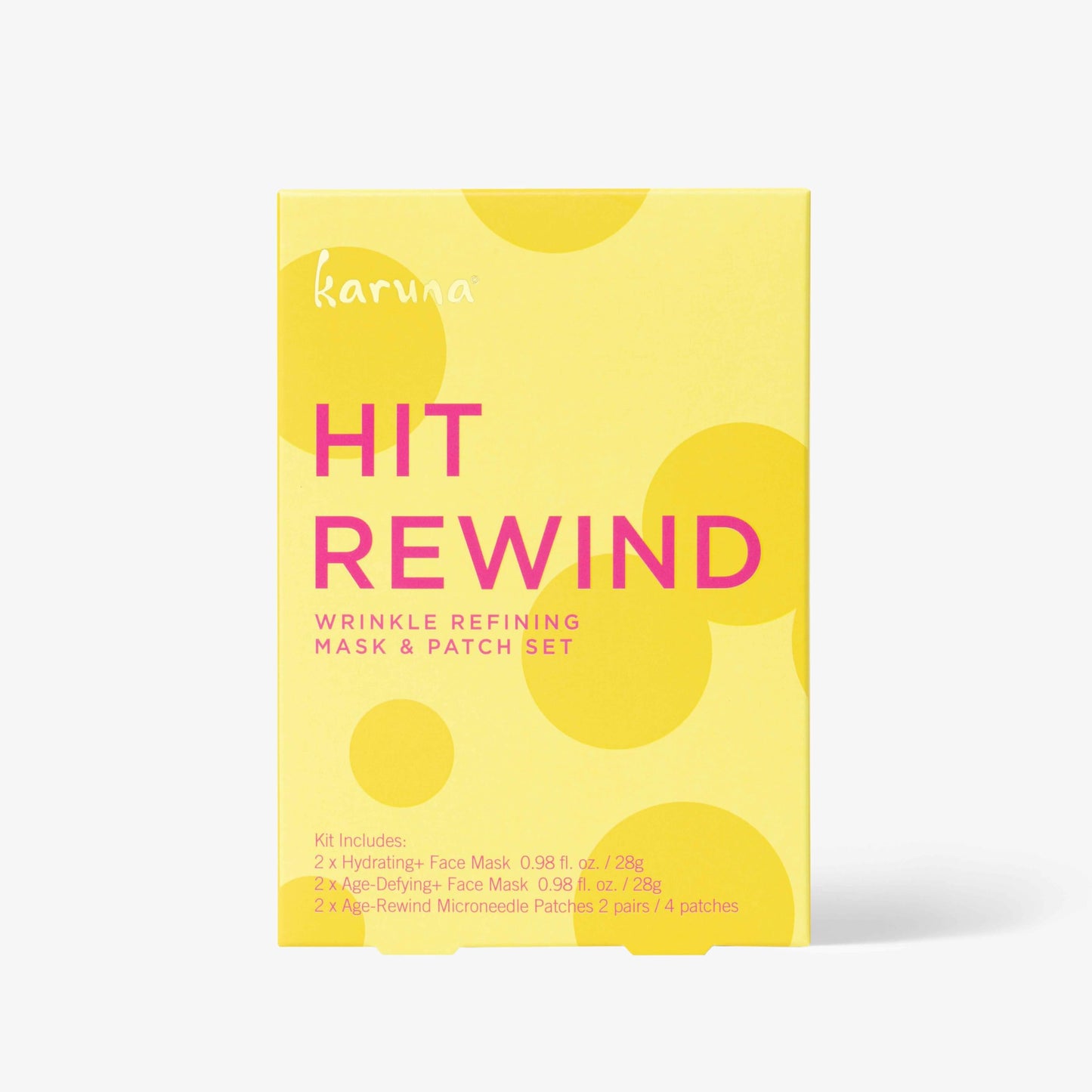 Karuna Hit Rewind Wrinkle Refining Mask and Patch Set, Includes 2 Hydrating Face Masks, 2 Age-Defying Face Masks, and 4 Microneedle Patches