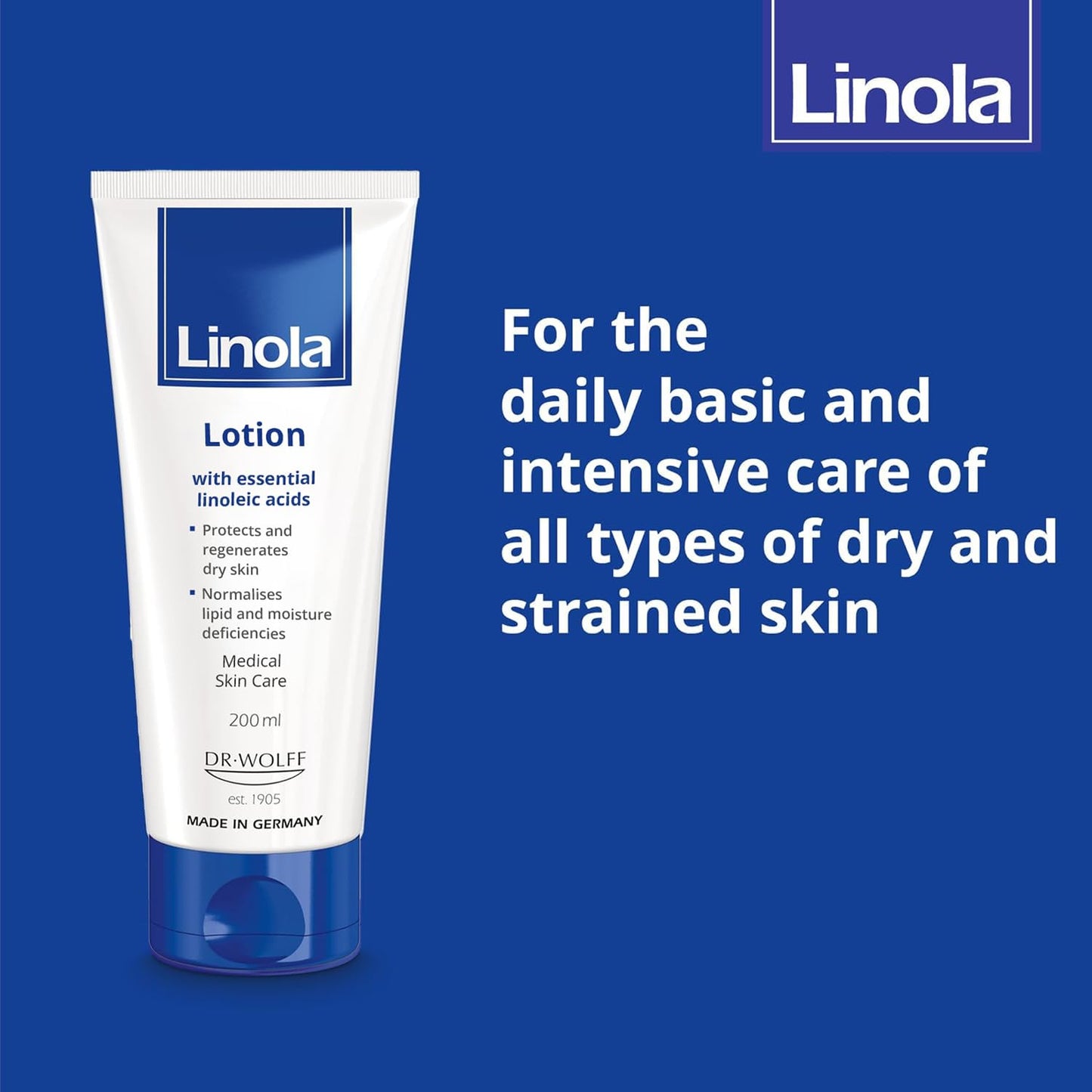 Linola Lotion - Body Lotion with Essential Linoleic Acids - for the Daily Care of Dry & Stressed Skin - Protects & Regenerates Dry Skin - Made in Germany - Vegan - 500 ml (16.9 Fl Oz)