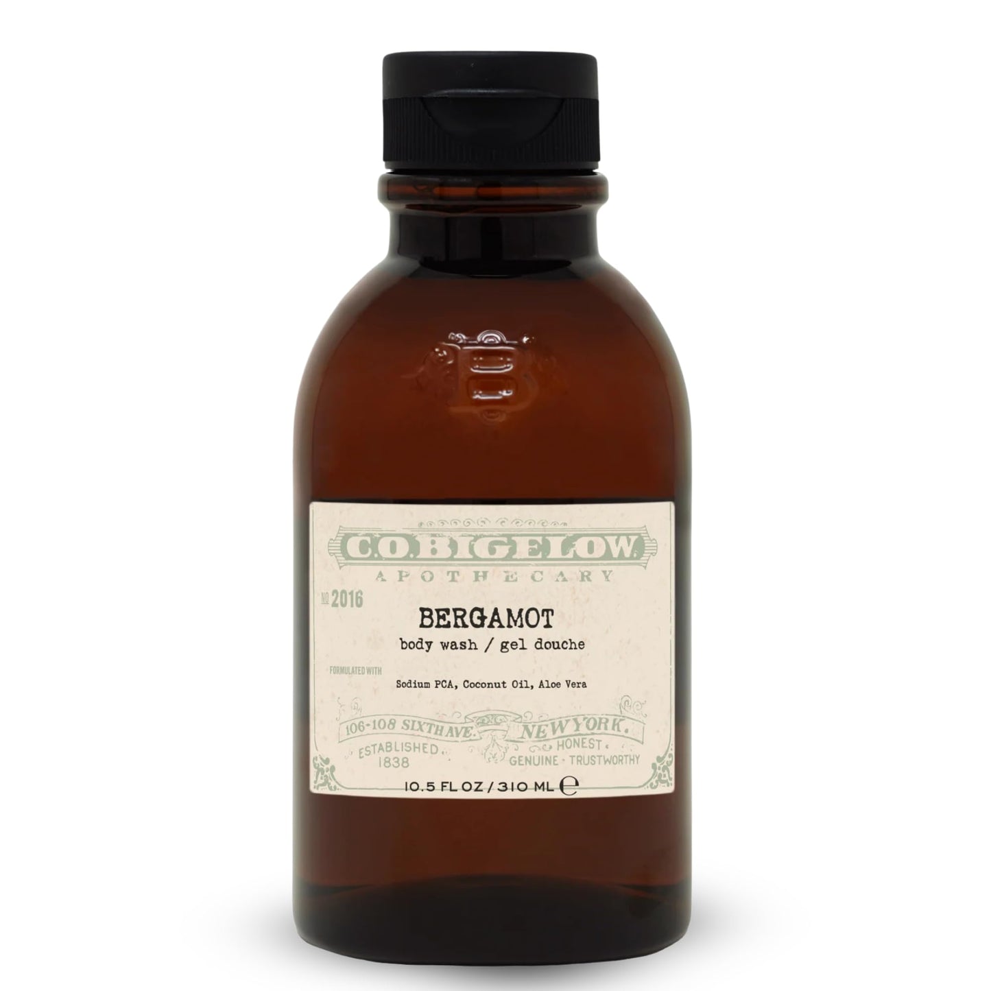 C.O. Bigelow Bergamot Body Wash, Iconic Collection Moisturizing Body Wash with Coconut Oil & Aloe Vera, 10.5 Fl Oz