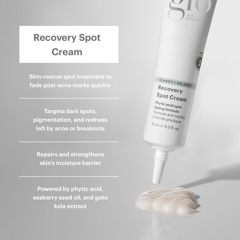 Glo Skin Beauty Recovery Spot Cream - Acne Treatment for Redness, Uneven Tone & Scarring | 0.5 oz