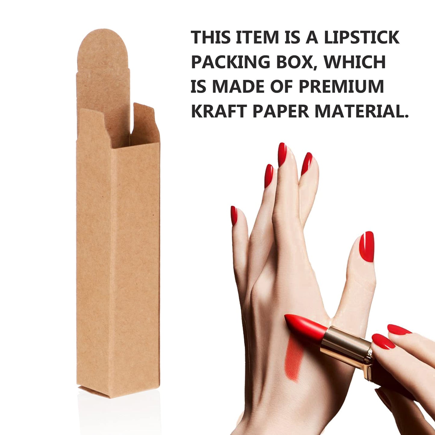 EXCEART Kraft Paper Lipstick Packaging Boxes 50 Pieces 3.3 X 0.8 X 0.8 Inch Durable Small Gift Boxes for Lipstick Lip Balm Lip Gloss Storage