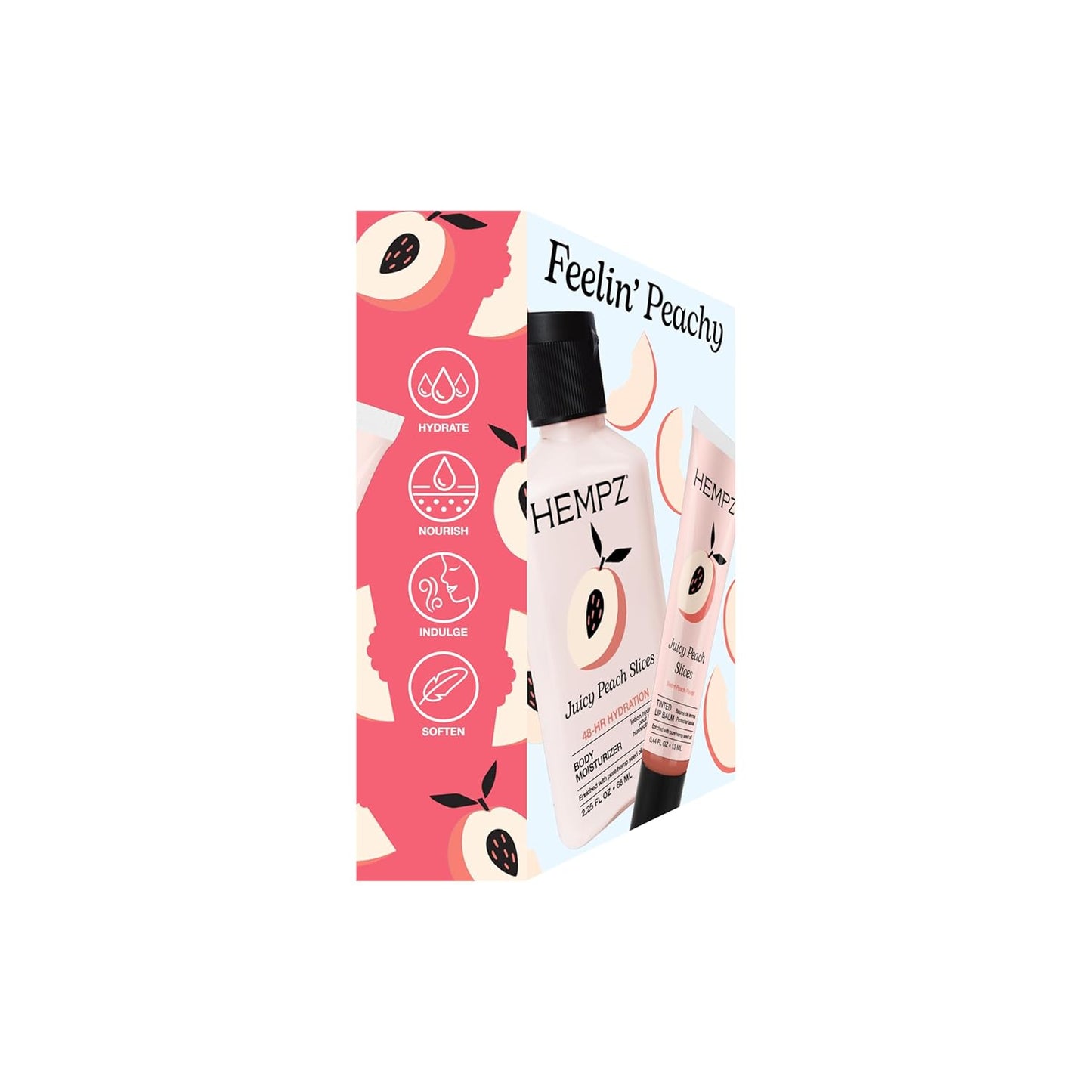 Hempz Mini Peach Body Lotion & Lip Balm Set | Nourishing Hydration, 2-Pack Kit