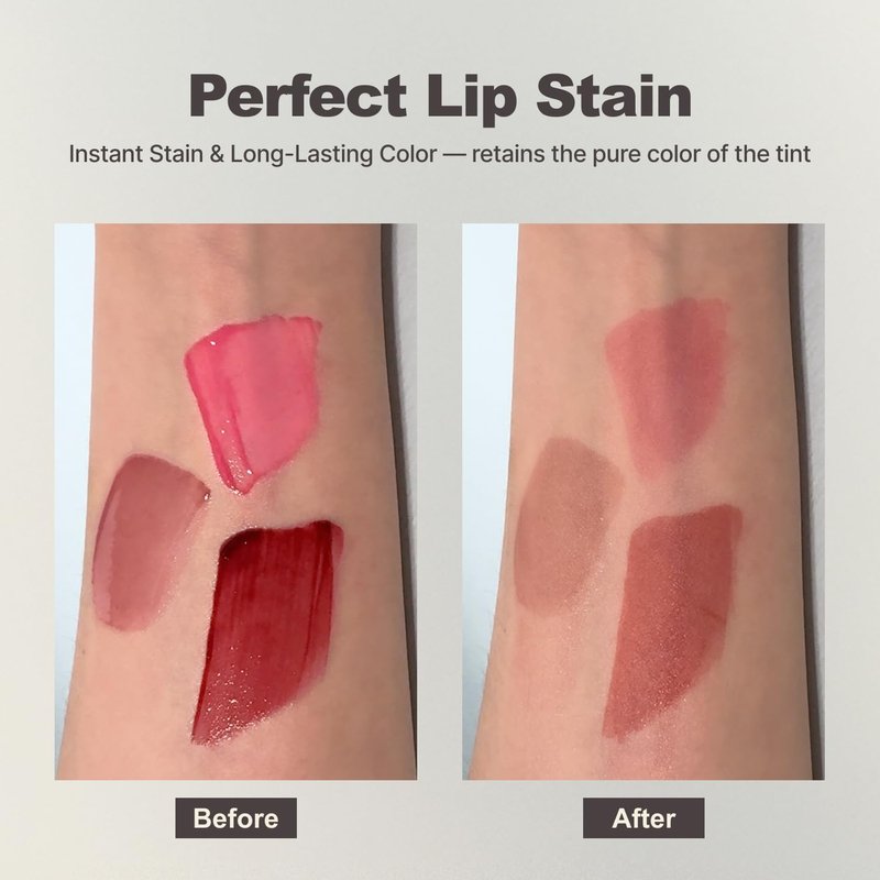 DINTO Blur-Glowy Lip Tint - Glossy Finish, Hydrating, Long Lasting, Lightweight Texture, Non-Sticky, Vegan & Cruelty-Free, K beauty (220 Deo Volente, 0.11 fl.oz)