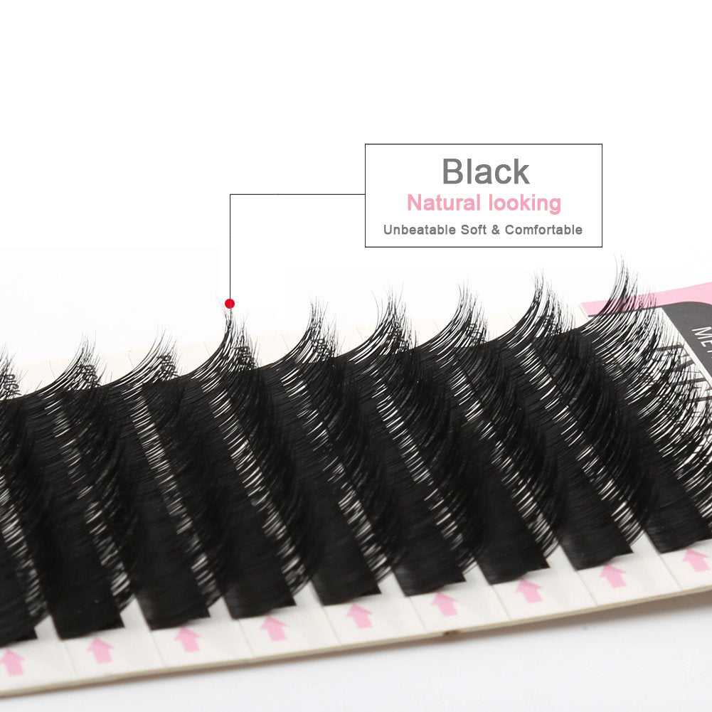 Natural Looking J Curl Siberian Mink Eyelash Extensions Handmade Volume Individual False Lashes Pack Thickness 0.15mm Medium 12mm by Bella Hair