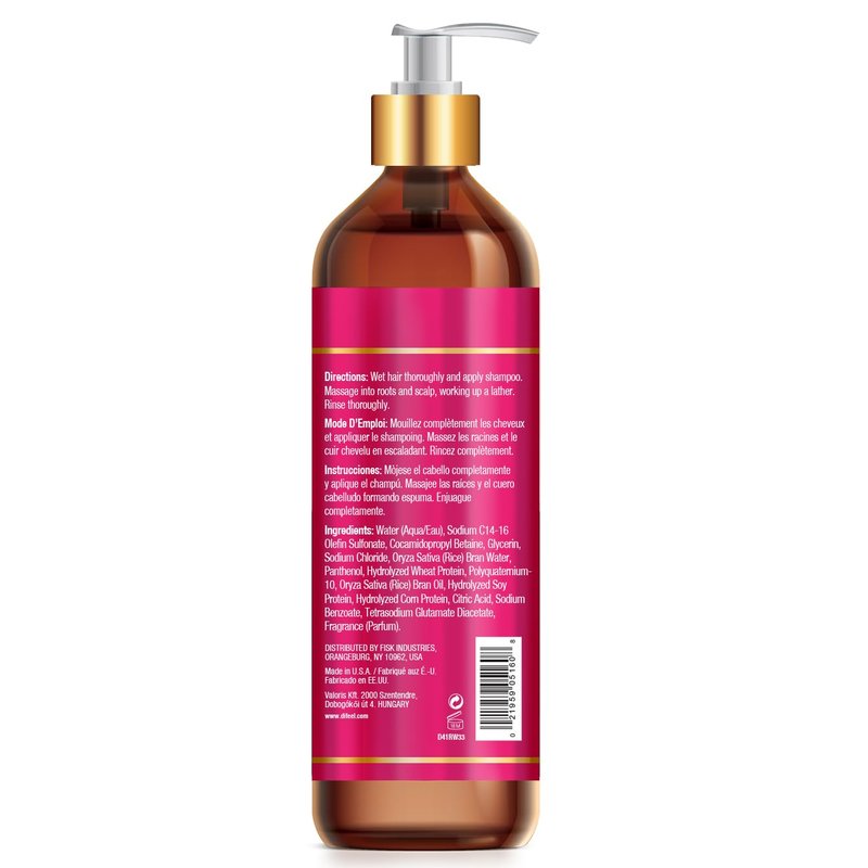 Difeel Rice Water Shampoo 33.8 oz. - Strengthening Sulfate Free Shampoo for All Hair Types