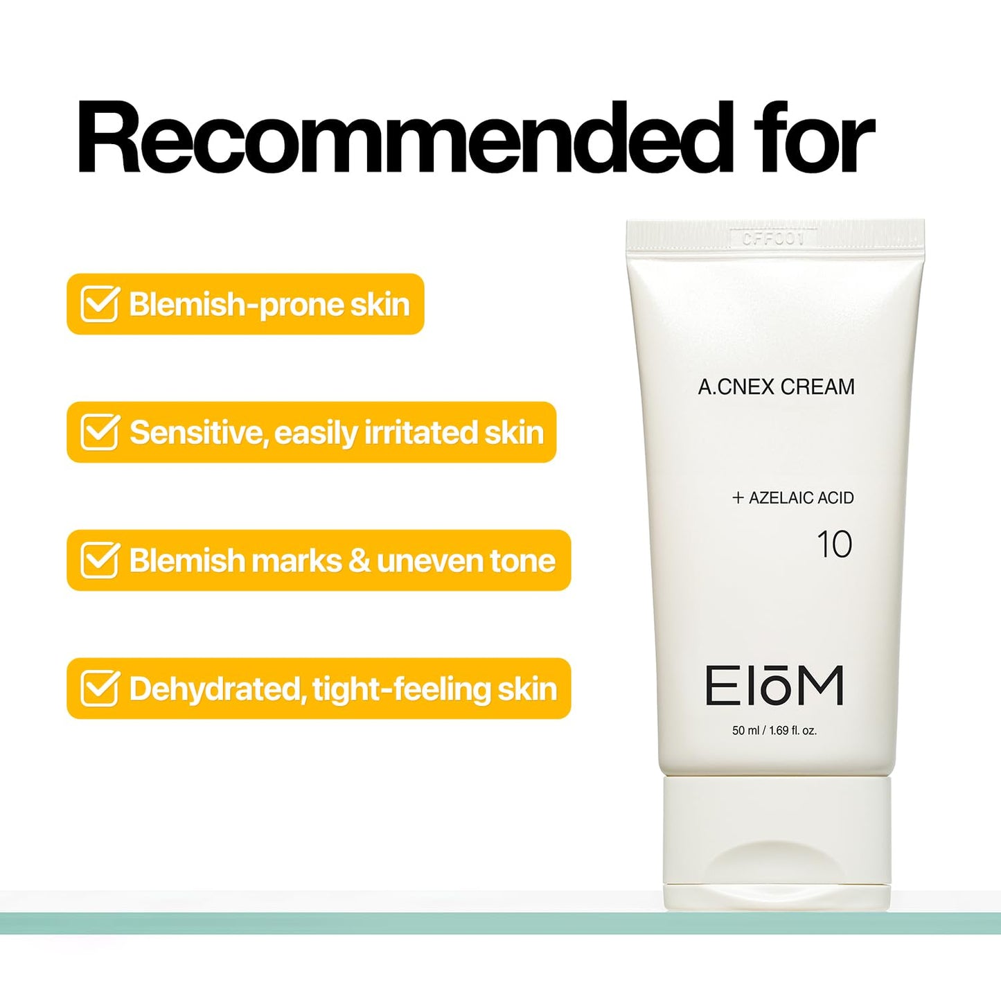 EIOM Azelaic Acid 10% Calming Cream for Blemish-Prone & Sensitive Skin – Redness Relief, Skin Balancing Korean Moisturizer with Fermented Probiotic Complex, Fragrance-Free (50ml / 1.69 fl. oz.)