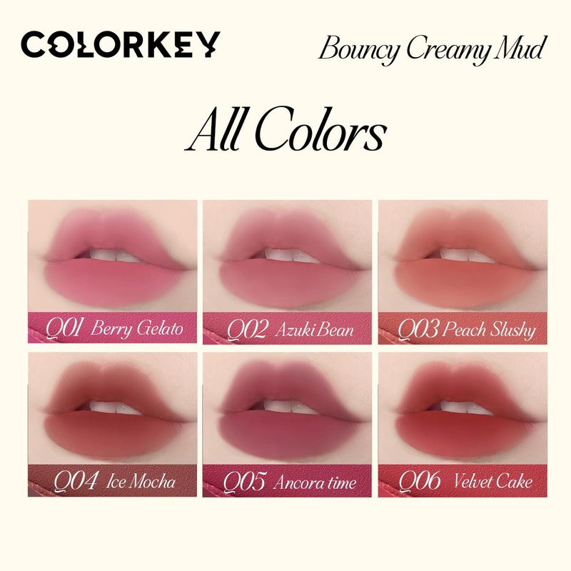 COLORKEY Bouncy Multi-Purpose Mud, Lip Tint, cheek, Moist Fit Without Stickiness, non-sticky, Creamy Soft Texture,Smudge-Proof (Q05-Ancora time, 4.5g)
