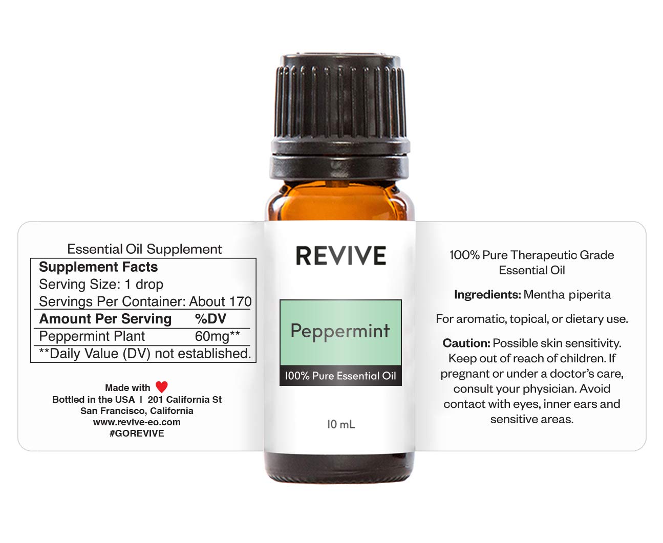 Peppermint Essential Oil by Revive Essential Oils - 100% Pure Therapeutic Grade, for Diffuser, Humidifier, Massage, Aromatherapy, Skin & Hair Care