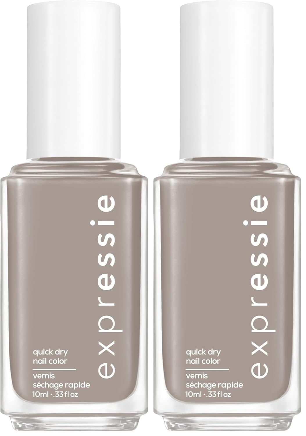 Essie Expressie Quick-Dry Nail Polish - 8-Free Vegan Formula in Soft Gray | 0.33 fl oz (Pack of 2)