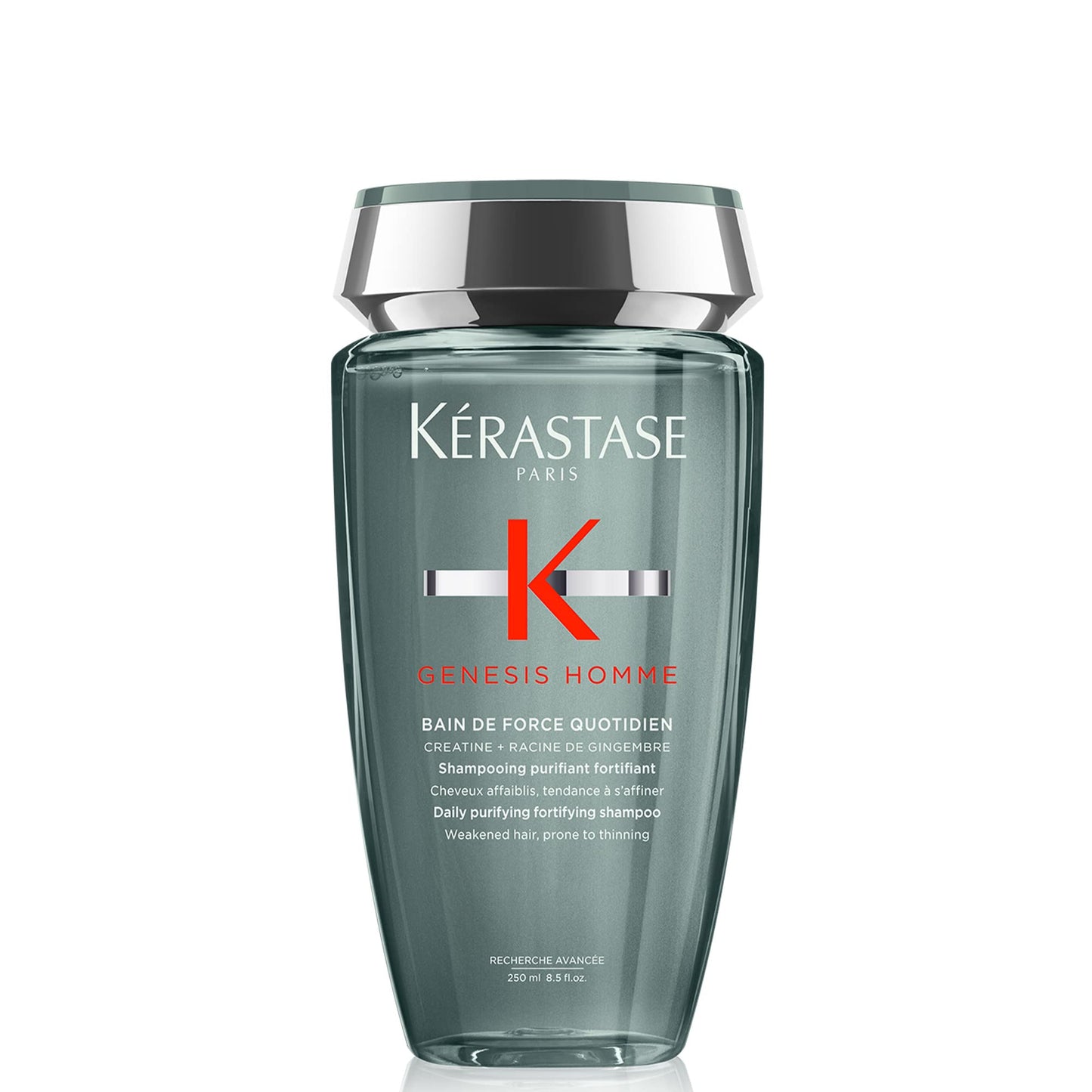 Kerastase Genesis Homme Bain De Force Shampoo For Men - Deep Cleansing & Hydrating, For Weakened Hair & Beard, 8.5 Fl Oz