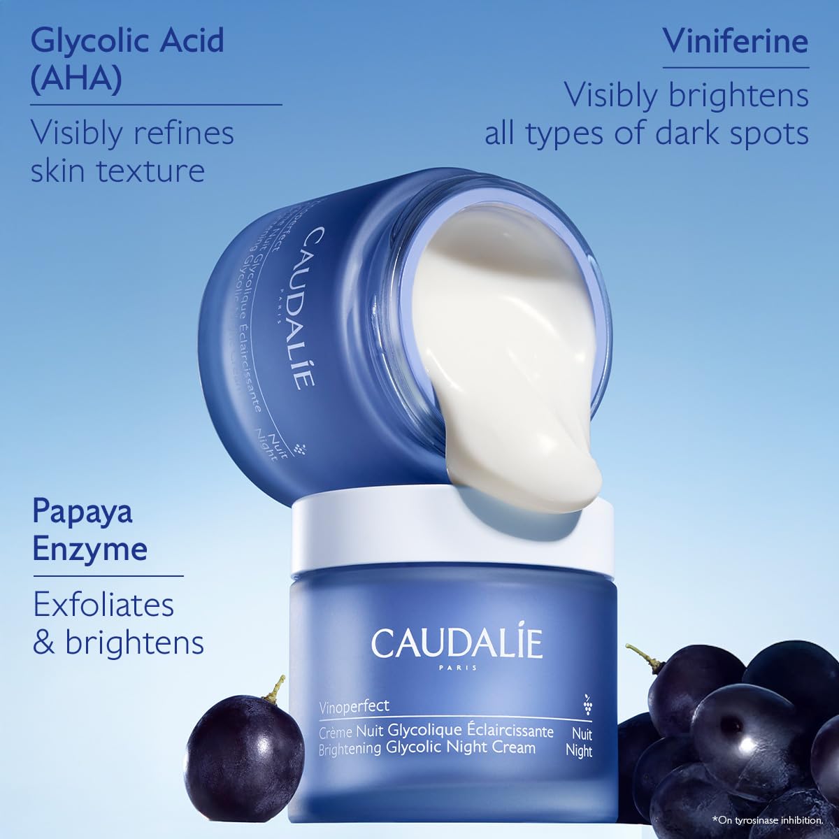 Caudalie Vinoperfect Dark Spot Brightening Glycolic Night Cream, Refill Pod - 50 mL (Pack of 2)