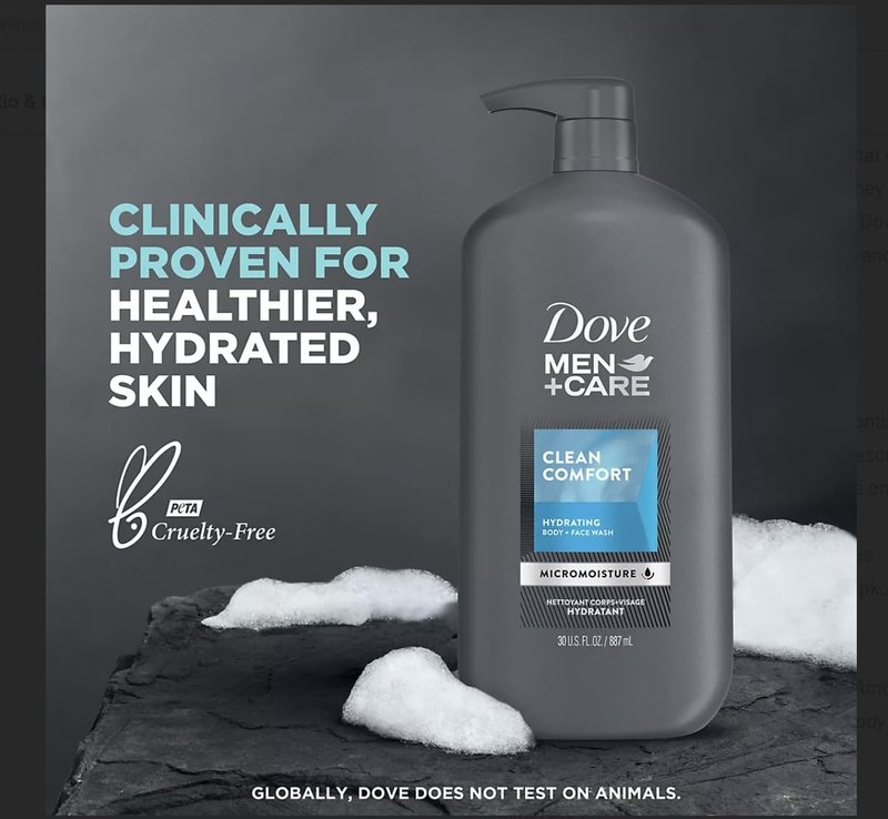 Dove Men+Care Body Wash - Hydrating Clean Comfort with Micromoisture Technology | 30 oz. 2-Pack