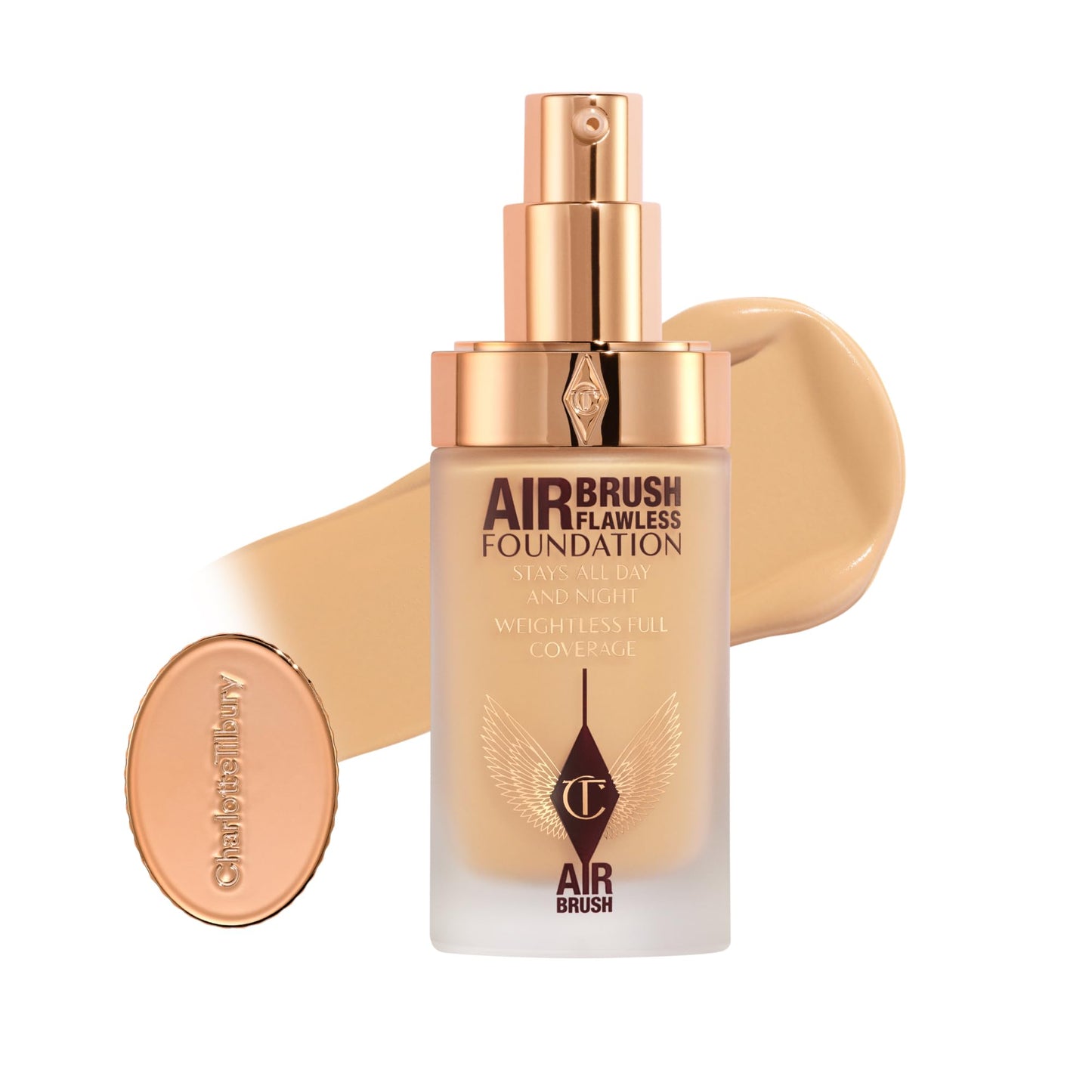 Charlotte Tilbury Airbrush Flawless Matte Foundation - Full Coverage Liquid Makeup with a Natural-Matte Finish - Smoothes & Blurs Pores - Waterproof & Transfer Resistant - 6 Neutral