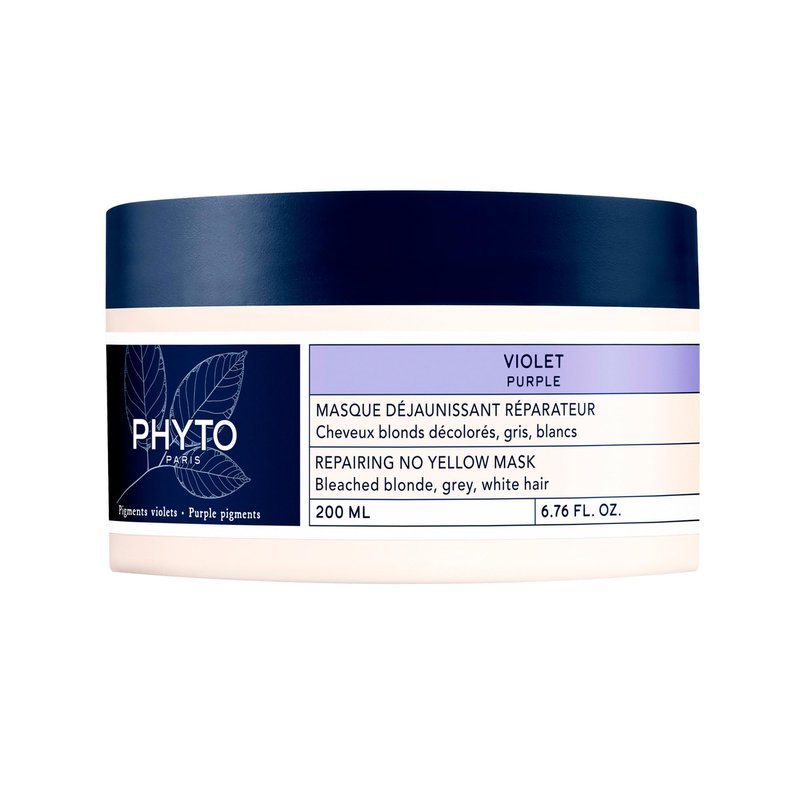 PHYTO PURPLE Repairing No Yellow Mask, Deep Hydration for Gray Hair, White Hair and Bleached Blonde Hair, 6.76 fl.oz.