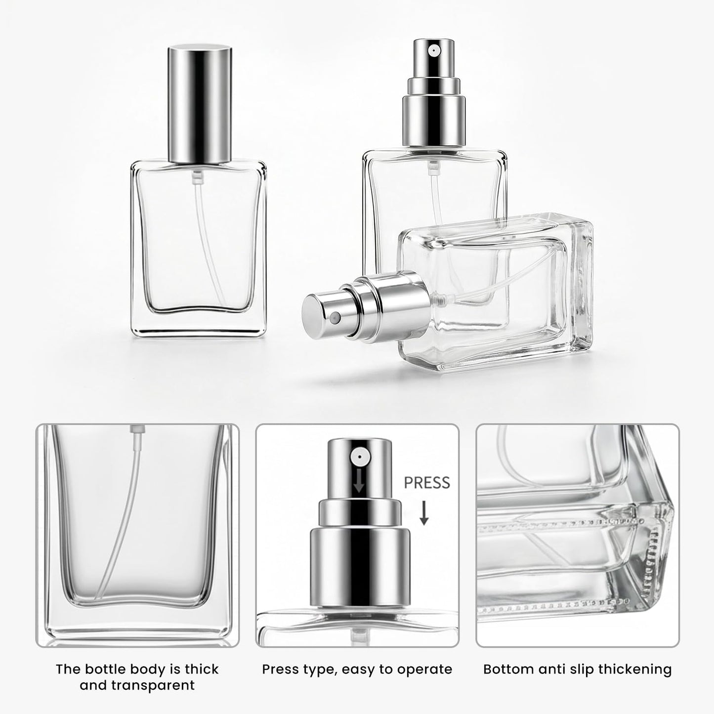 30 Pack 15 ML Glass Perfume Bottles Clear Portable Perfume Spray Bottle Empty Perfume Container Travel Refillable Mini Fine Mist Sprayer Atomizer (80 Pcs Labels, 10 Funnels, 10 Dropper, 10 Dispenser)
