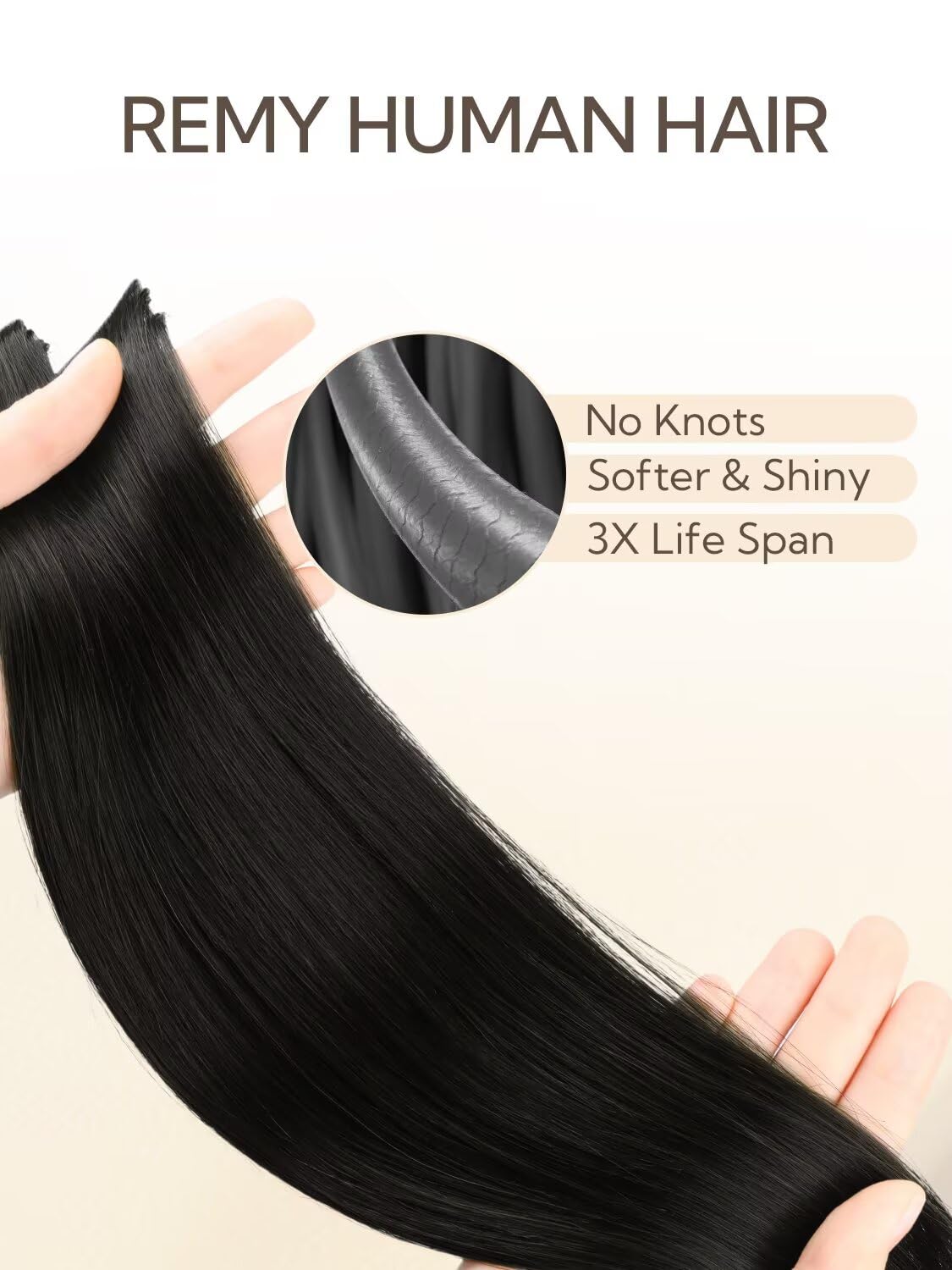 HOTBANANA Invisi Edge Tape in Hair Extensions Human Hair, 10inch 30g 10pcs Invisible & 10pcs Classic Natural Black Seamless Tape in Hair Extensions Straight Injected
