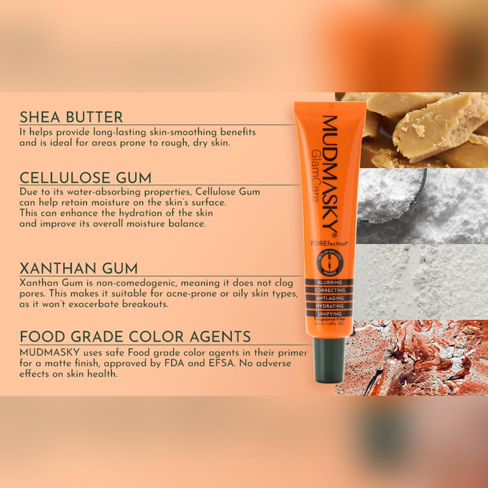 Mudmasky POREfection Serum-Infused Primer - Hydrating Makeup Base for Flawless Skin - 30ml - Made in France