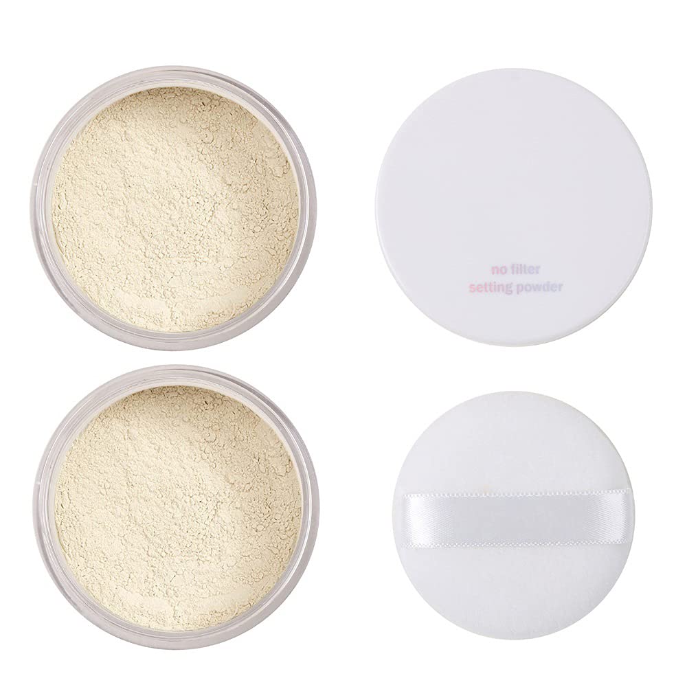 Meifen Setting Powder, Control Oil Brighten Skin Color Cover Blemish Whitening Face Setting Loose Powder。
