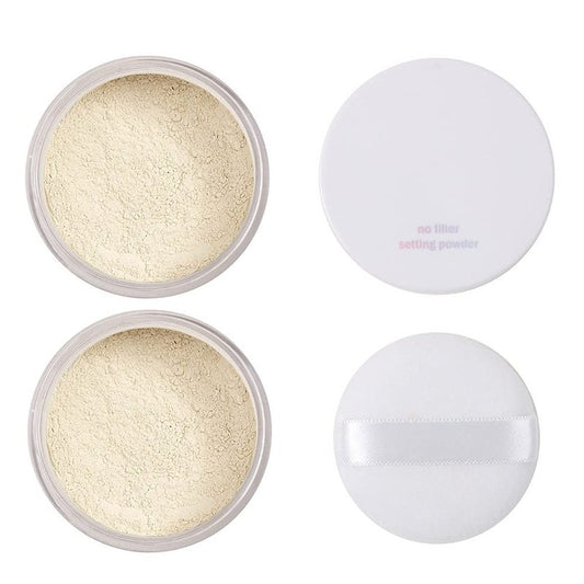 Meifen Setting Powder, Control Oil Brighten Skin Color Cover Blemish Whitening Face Setting Loose Powder。