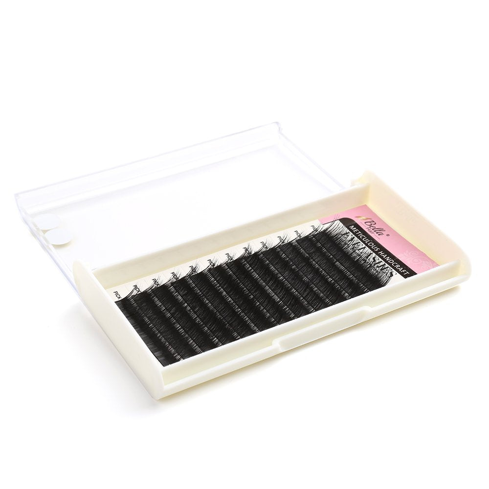 Natural Looking J Curl Siberian Mink Eyelash Extensions Handmade Volume Individual False Lashes Pack Thickness 0.15mm Medium 12mm by Bella Hair