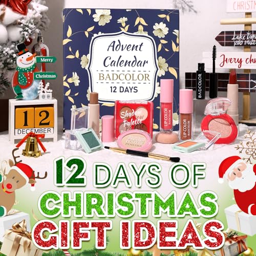 Makeup Advent Calendar 2025-12 Days Countdown Boxes Christmas Calendar Make Up Gift, Xmas Beauty & Cosmetics Surprise for Girl