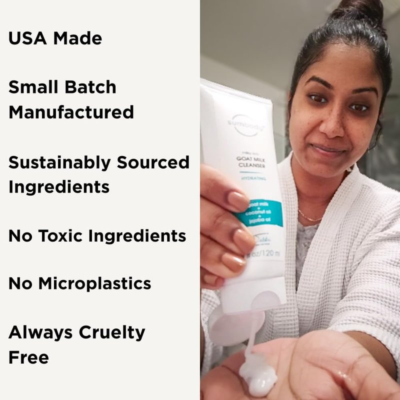 Goat Milk Face Wash for Sensitive Skin - Organic, Cruelty-Free Cleanser with AHAs & Vitamins | 4oz