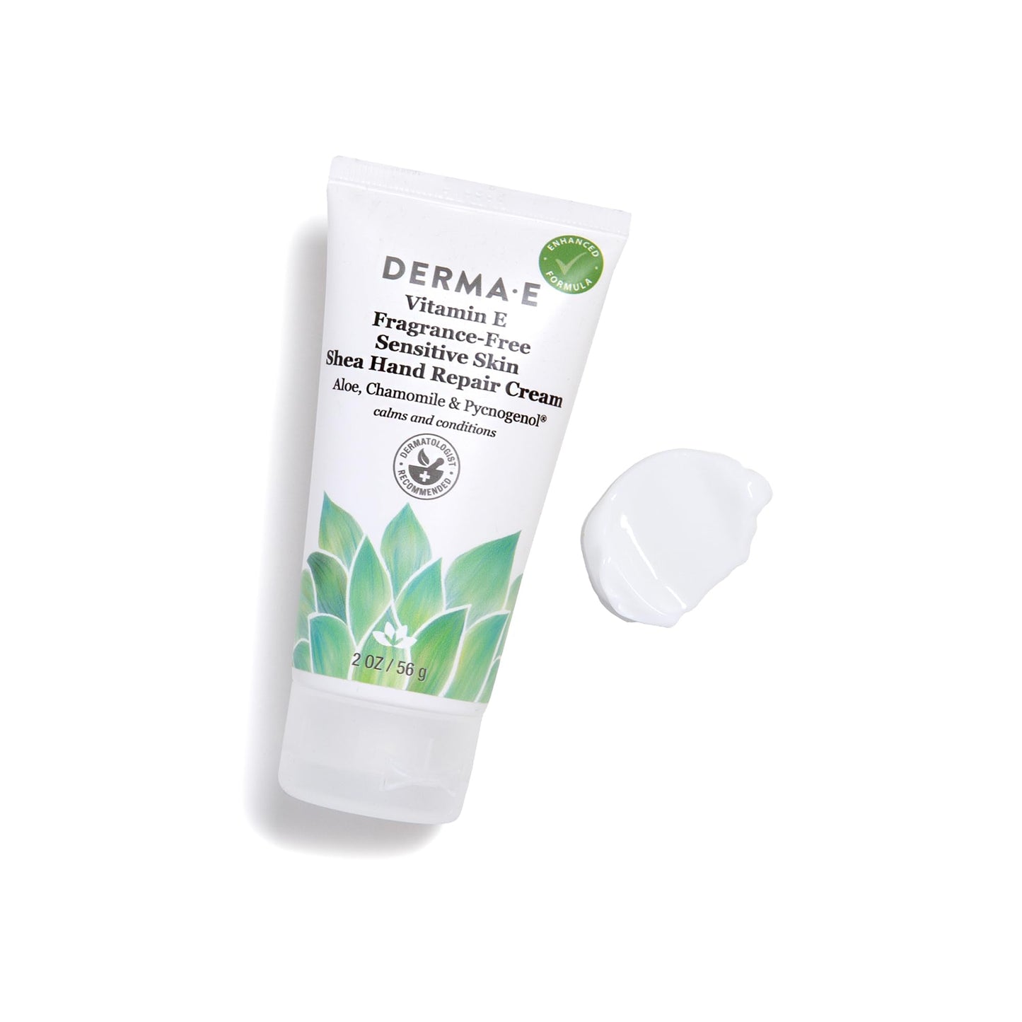 DERMA-E Vitamin E Fragrance Free Sensitive Skin Shea Hand Repair Cream – Intensive Therapy Hand Cream – Cruelty Free Unscented Hand Lotion for Dry or Cracked Skin, 2 oz