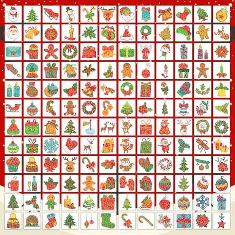 EMOME 408 PCS Christmas Temporary Tattoos, Xmas Glitter Tattoo Stickers for Kids Individually Wrapped Bulk, Merry Christmas Stocking Stuffers for Boys and Girls Party Favor Decorations Supplies