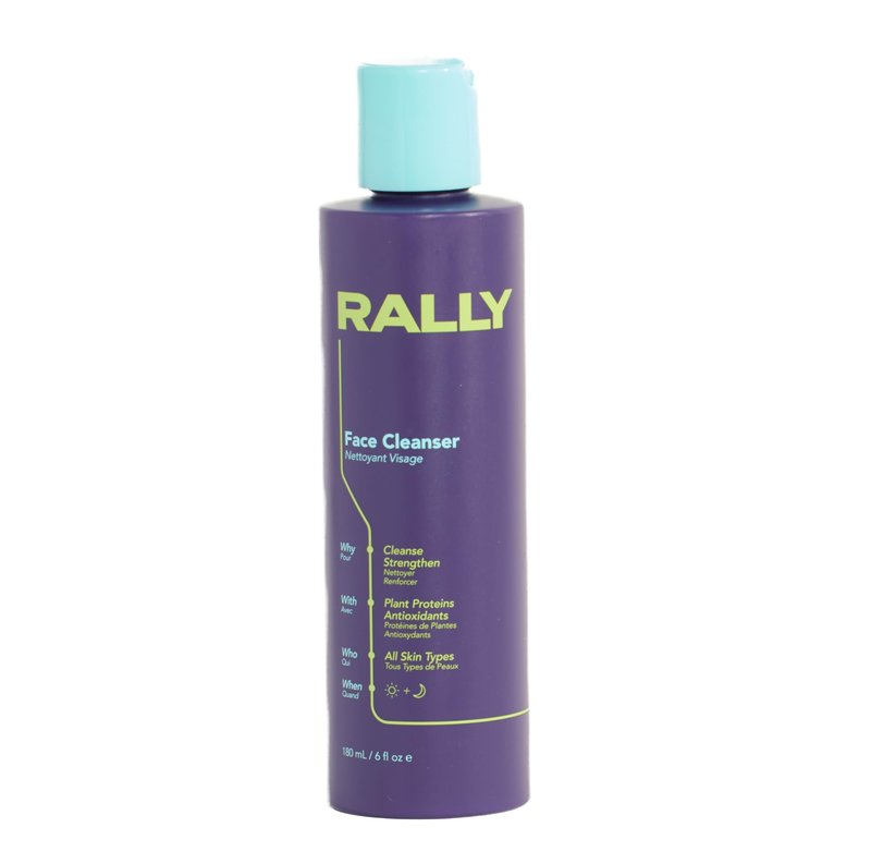 RALLY Plant-Based Gel Foaming Face Cleanser | Clean + Hydrating Formula | Gentle Daily Cleanse + Antioxidants | Derm Recommended for Tweens, Teens + Athletes, 6 OZ