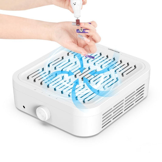 LIONVISON Nail Dust Collector for Acrylic: 12000RPM Professional Nails Dust Collector With Reusable HEPA Filter For Home Salon - Portable 3 Speed Vacuum DIY Manicure For Nail Art Beginners (Age 25-45)