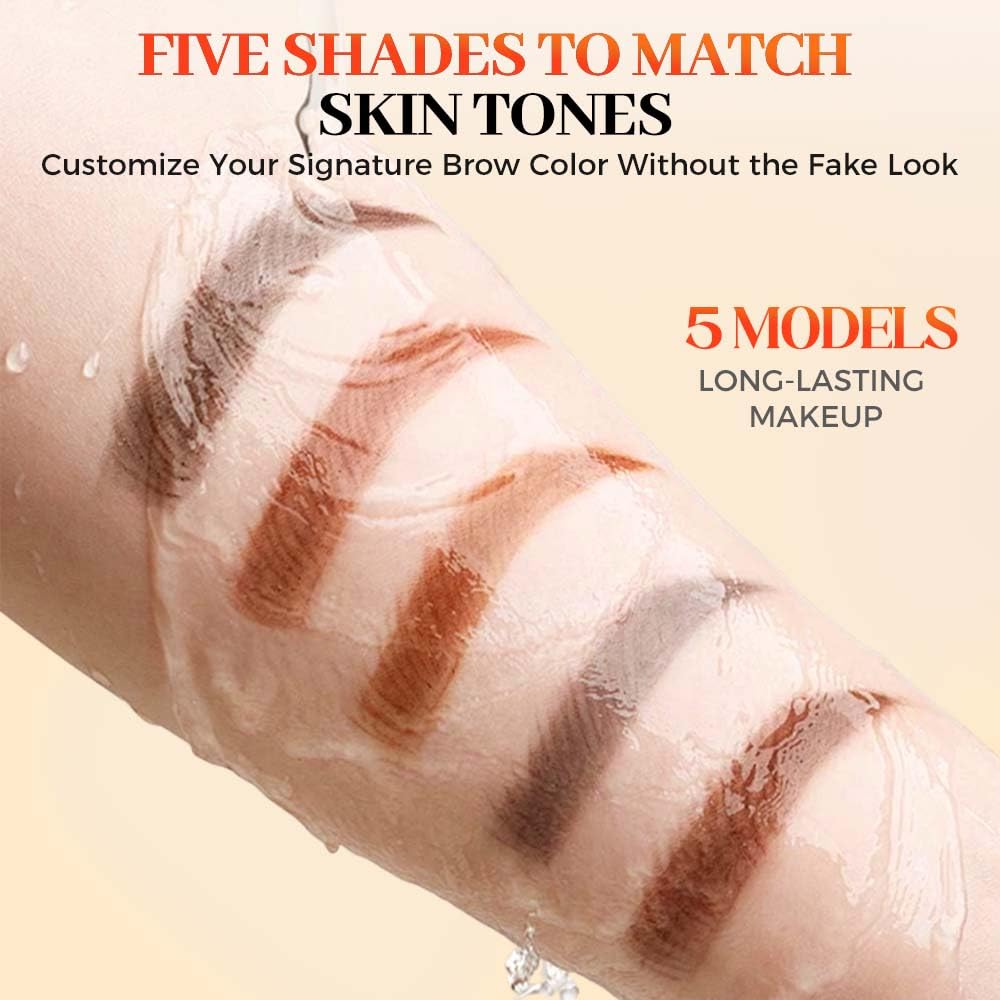 2Pcs Eyebrow Pencil, Upgrade 3D Magic Eyebrow Tattoo Pencils 4 Tip Eye Brow Pen, Long-Lasting Fine Stroke Microblade Eyebrow Pencil for Makeup Last All Day (Black)