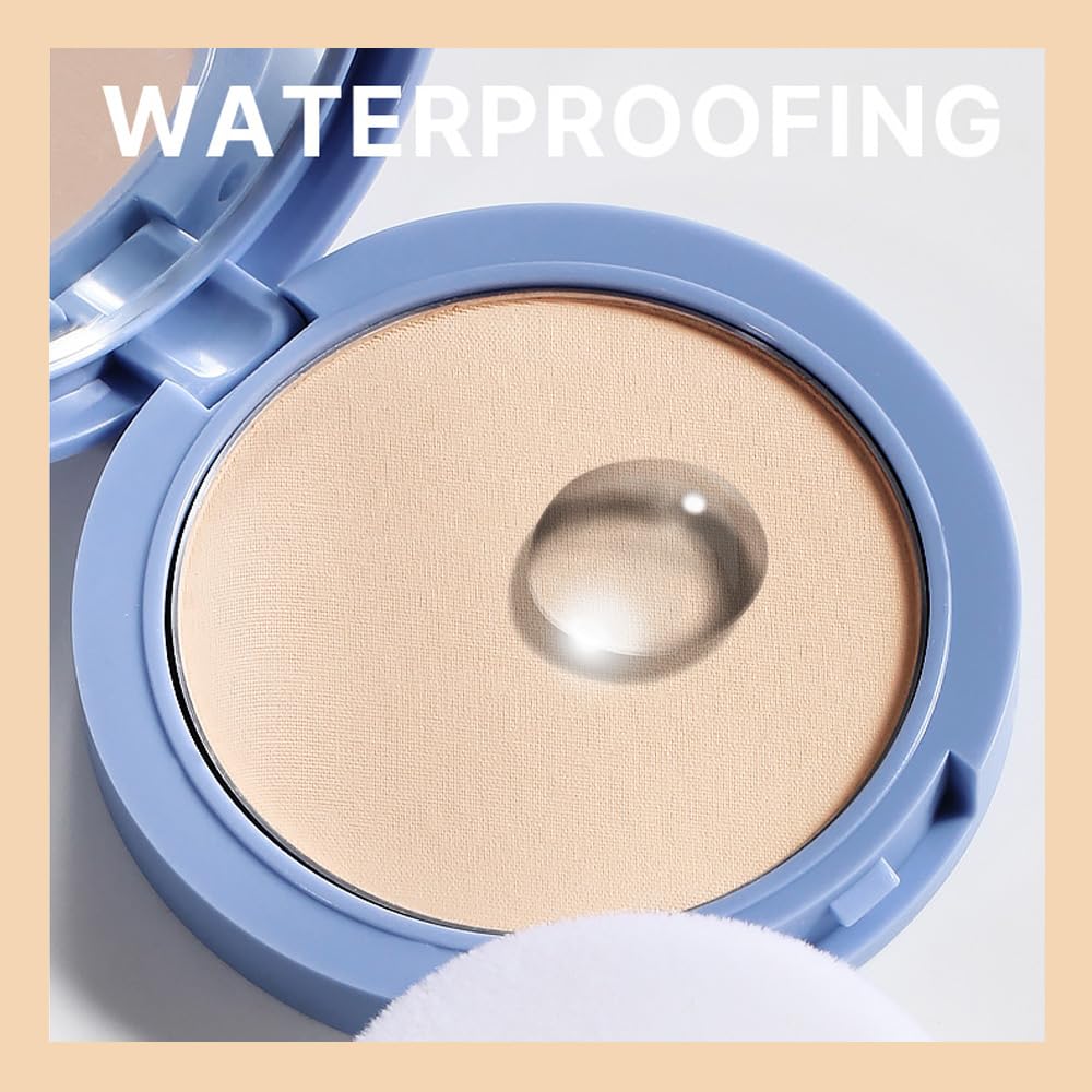 evpct Oil Control Pressed Face Powder Compact for Women, Translucent Setting Powder Makeup Foundation for Women, Waterproof Long Lasting Lightweight, polvo compacto de maquillaje, 220 Sand