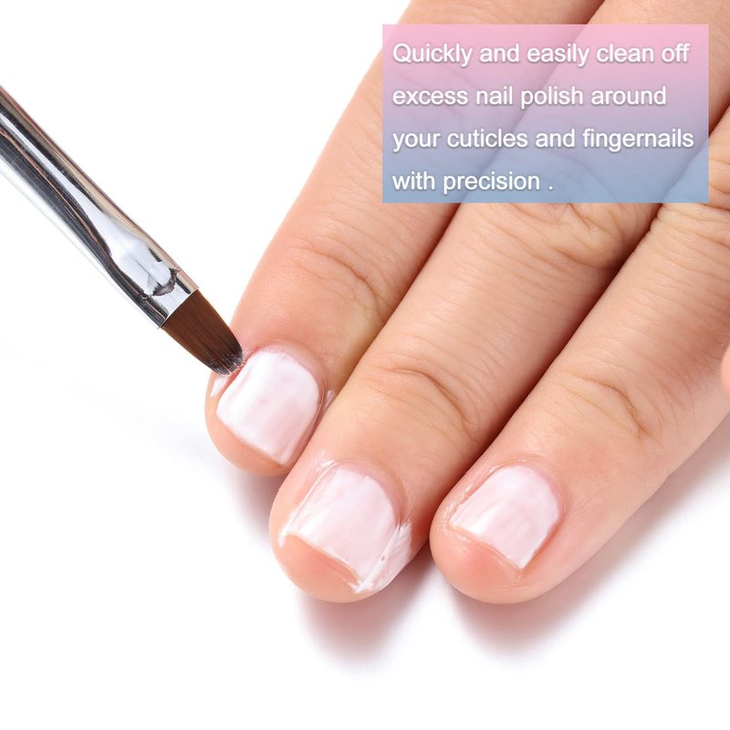 Nail Art Clean Up Brushes - Acetone Resistant Nail Polish Remover | 2 Pcs Round & Angled Design
