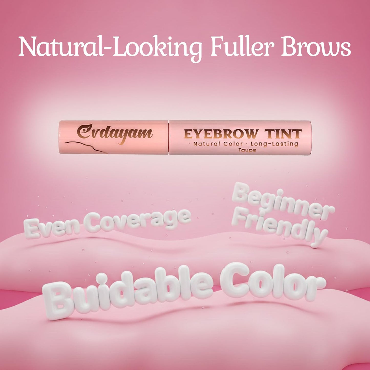 Eyebrow Tint Gel - Waterproof Tinted Brow Gel for Natural Definition | Long-Lasting Smudge-Proof Color (Taupe)