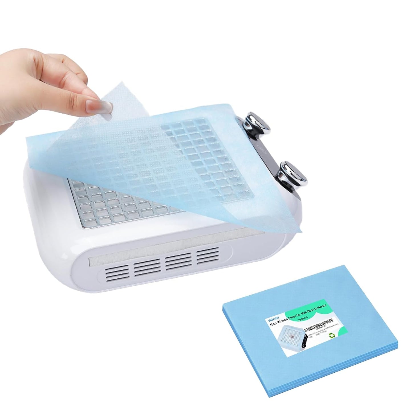 Nail Dust Collector Filters - 200PCS Super Strong Disposable Filters for Nail Vacuum Machines | Blue