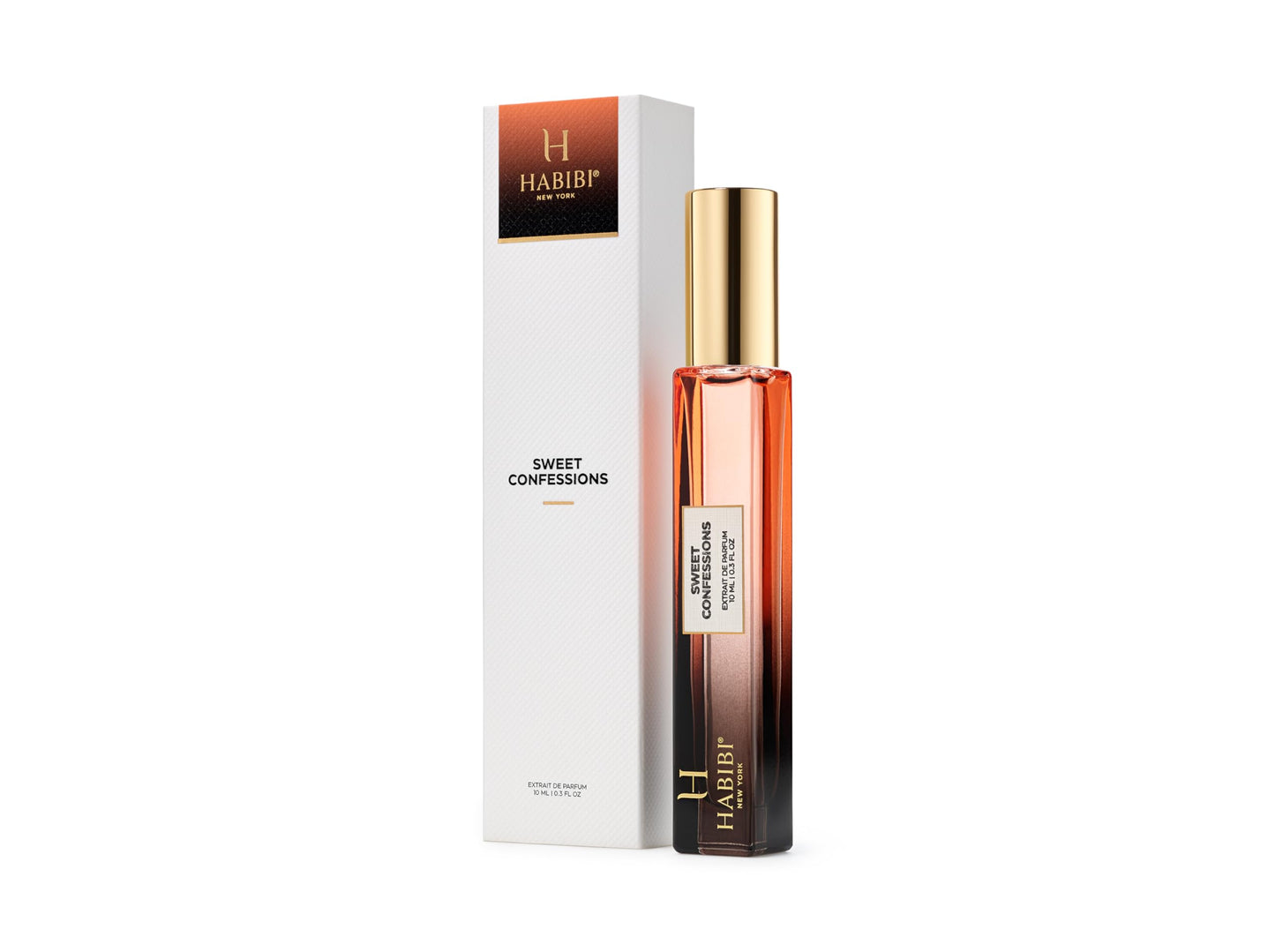 H HABIBI Sweet Confessions Extrait De Parfum 10ml (0.30 fl Oz) – Travel Size Arabian Perfume for Women & Men, Long Lasting Fragrance, Luxury Niche Perfume with Leather Case