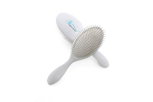 Luxury Detangling Brush - Premium Metal Bristles for Wet/Dry Use, Hair Extension and Wig Safe - Gently Massages Scalp for Soft, Shiny Hair for Women, Men, and Kids