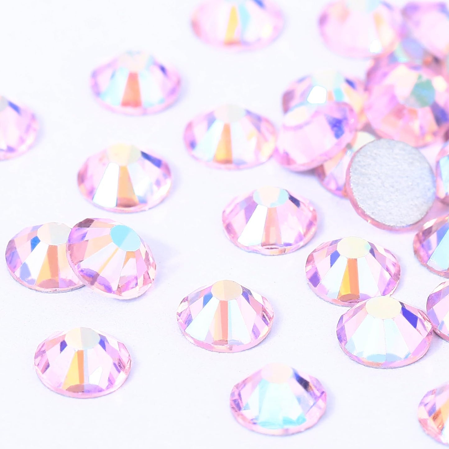 Novani Pink AB Rhinestones Glass Rhinestone for Crafts Flatback Crystals Gems and Rhinestones for Nails Art Makeup Face Clothes Shoes Decoration DIY(SS20, 1440pcs, Pink AB)
